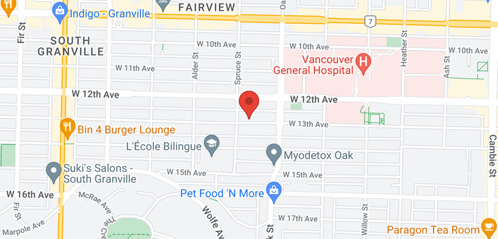 map of 103 1075 W 13TH AVENUE